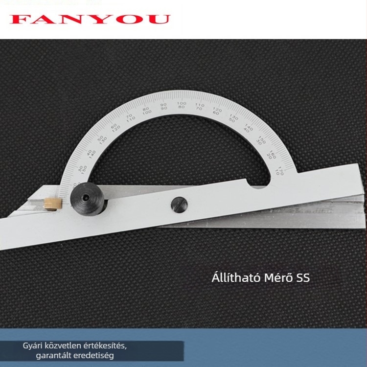 Ipari minőségű állítható szögmérő, 0–170° tartomány, szénacél