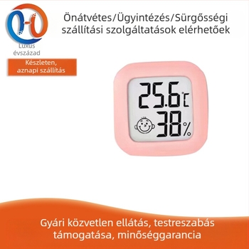 Hüllőbarát élőhely termosztát és mini mosolygós hőmérő akváriumhoz és teknős-akváriumhoz, modell 0726, belső hőmérséklet és páratartalom, CR2032 elem