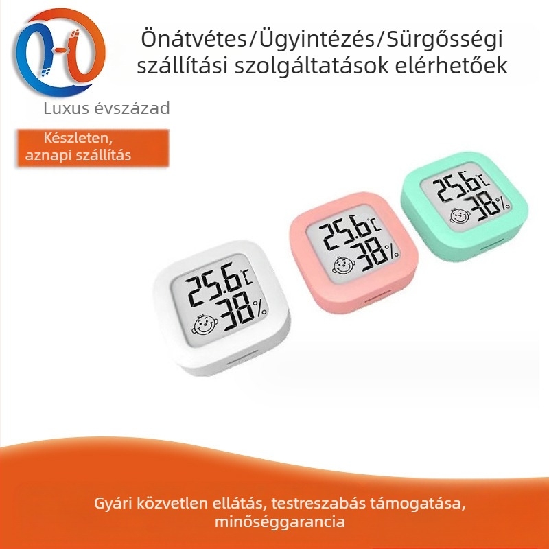 Hüllőbarát élőhely termosztát és mini mosolygós hőmérő akváriumhoz és teknős-akváriumhoz, modell 0726, belső hőmérséklet és páratartalom, CR2032 elem