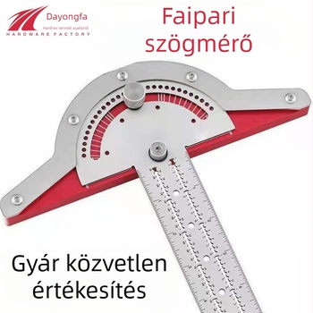Faipari vonalzó éllel és szögmérővel (Anyag: rozsdamentes acél; Mérő típus: Szögmérő vonalzó; Márka: Other)