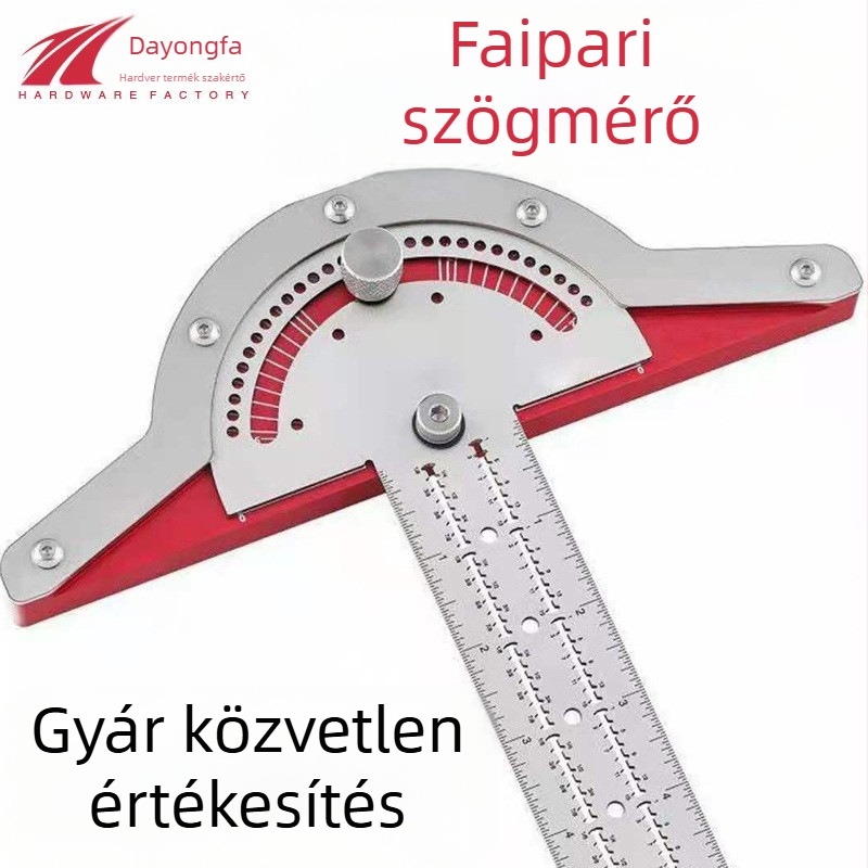 Faipari vonalzó éllel és szögmérővel (Anyag: rozsdamentes acél; Mérő típus: Szögmérő vonalzó; Márka: Other)