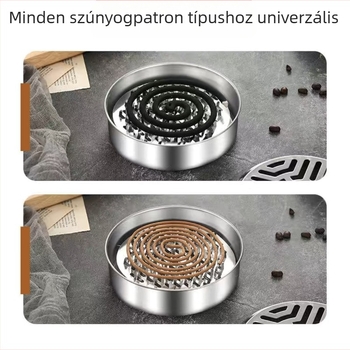 Rozsdamentes acélból készült szúnyogriasztó doboz fedéllel, szélálló, újrahasználható, logóval