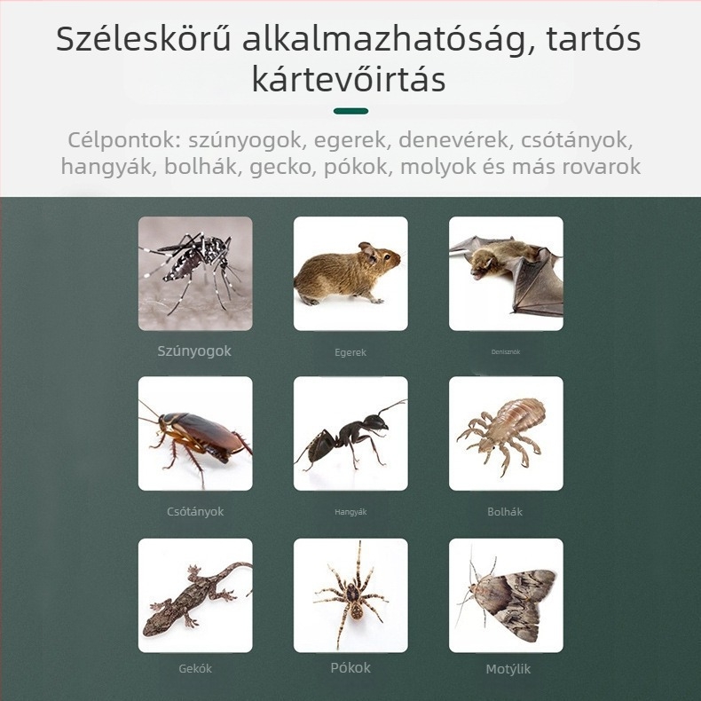 Dugóba ultrahangos szúnyogriasztó lámpa atkák eltávolításával és éjjeli fénnyel, LED, 11–20 m² lefedettség