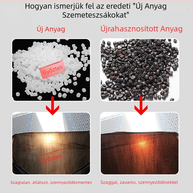 Háztartási szemeteszsák, vastagított PE, sík szájú, 50 db