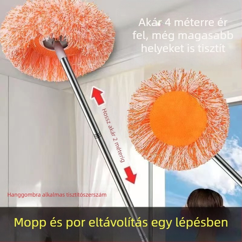 Napraforgó mintás lapos mop textil borítással a por eltávolítására (Funkcionális mop; Lapos mop; 2023-ban piacra dobva; Bruttó tömeg 1 kg)