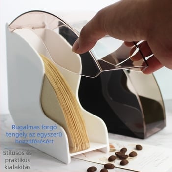Műanyag porvédett filterpapír doboz V60-es filterpapír tartóval kávézók számára, modern minimál stílus, testreszabható