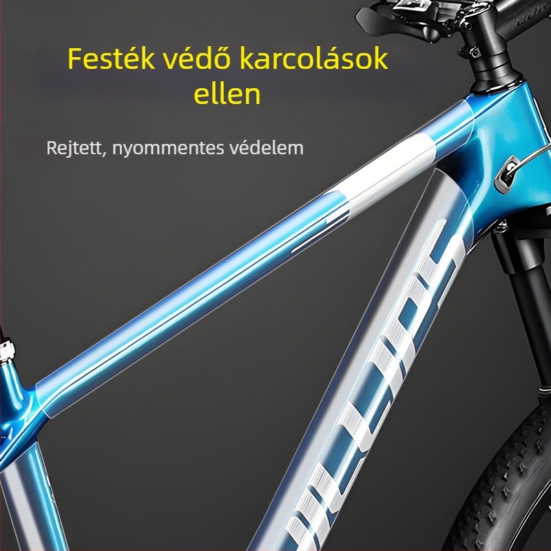 Kerékpárvázvédő fólia – átlátszó, karcolásálló és vízálló, akril ragasztóval és nano ragasztó rendszerrel, 0,5 mm vastagság