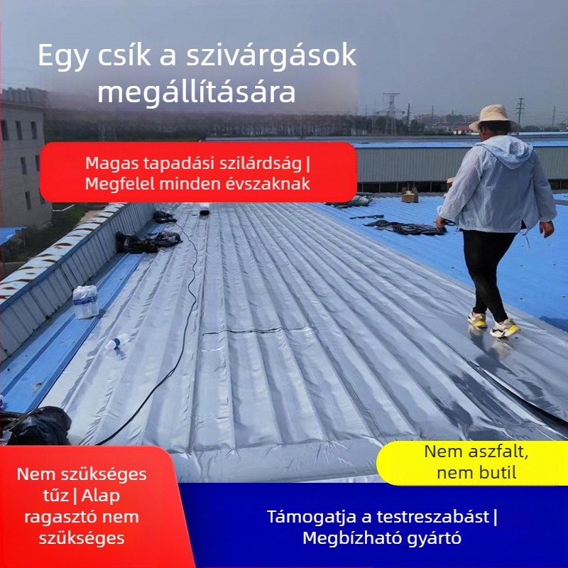 Öntapadós vízszigetelő membrán — TPU polimer összetétel SBS-vel; vízállóság 0,3 MPa; hajlítási szilárdság 200; nyomásellenállás 250; nyújtási szilárdság 400; szakítószilárdság 400