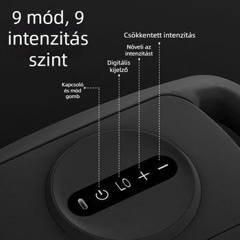Perkusz masszírozó 6 fejjel, kefés motor, 5+ sebesség, beépített akkumulátor 1200–2000 mAh, üzemidő 3–6 óra