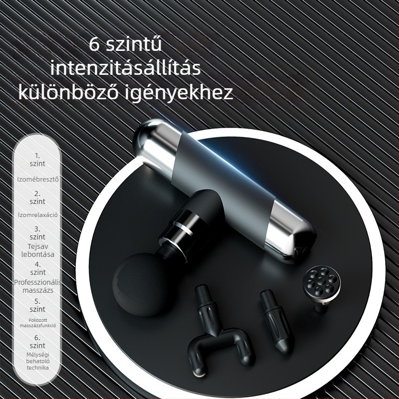 Fascia pisztoly masszírozó – Egyfejű nyaki masszírozó vibrációval, ABS burkolat, USB újratölthető, nyakra, derékre, csípőre, vállra és karra