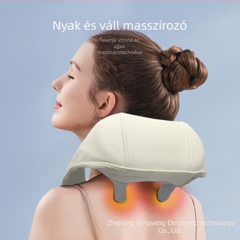 Váll- és trapézizom masszírozó meleg tömörítéssel és gyúrás funkcióval, 6 fej, 8620 modell, Qingyang, infravörös fizioterápia