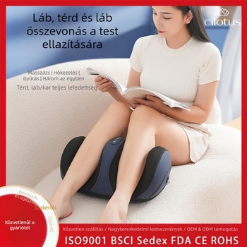 Félfedő lábmasszírozó készülék melegítő-kompressziós masszázs, időzítő funkcióval, gombos vezérléssel