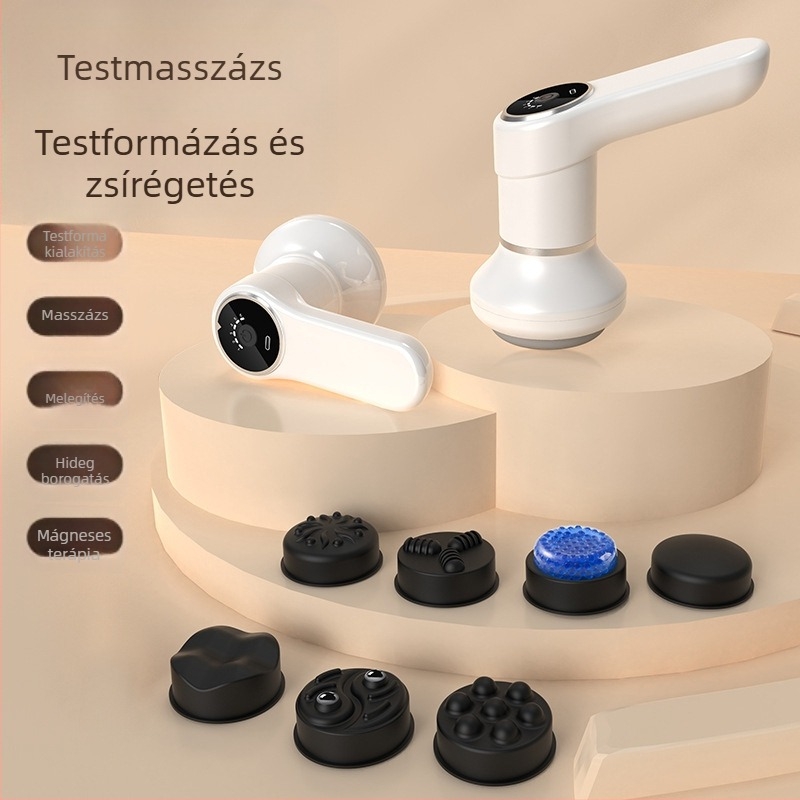 Zsírégető masszírozó készülék — vezeték nélküli, hordozható masszírozó infravörös melegítéssel, több üzemmód, kézhez hasonló masszázs, többpont-masszázs, vezeték nélküli töltés