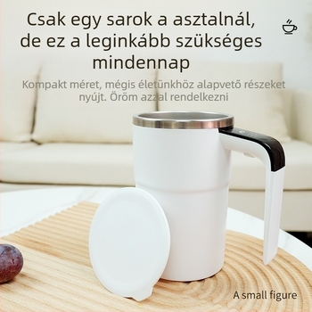 LEC kávés pohár digitális hőmérséklet kijelzővel, mini elektromos keverő, USB-töltő, automata mágneses keverés