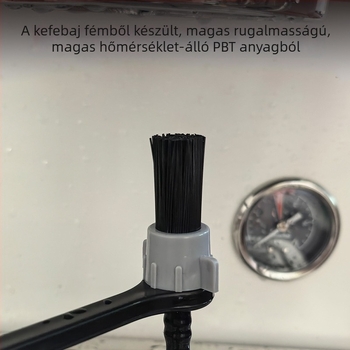 Hosszú nyélű tisztító ecset kávéfőzőhöz – műanyagból, 78 g