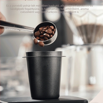 Espresso gép porgyűjtő pohár, 304 rozsdamentes acél, invertált dizájn, poros pohár csatlakozó