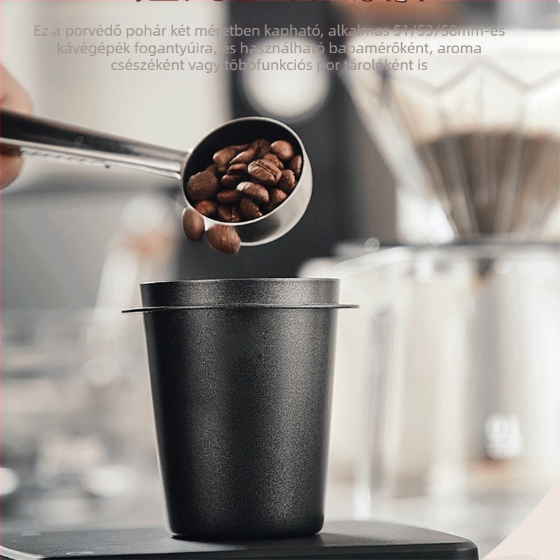 Espresso gép porgyűjtő pohár, 304 rozsdamentes acél, invertált dizájn, poros pohár csatlakozó