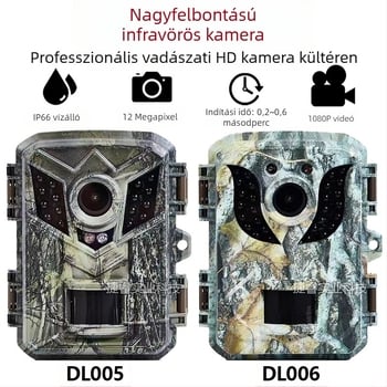 Kültéri infravörös vadászkamera éjszakai látással, HD felvétel, mozgásérzékelés/nyomkövetés, memóriakártya-támogatás, 2.0 hüvelykes LCD