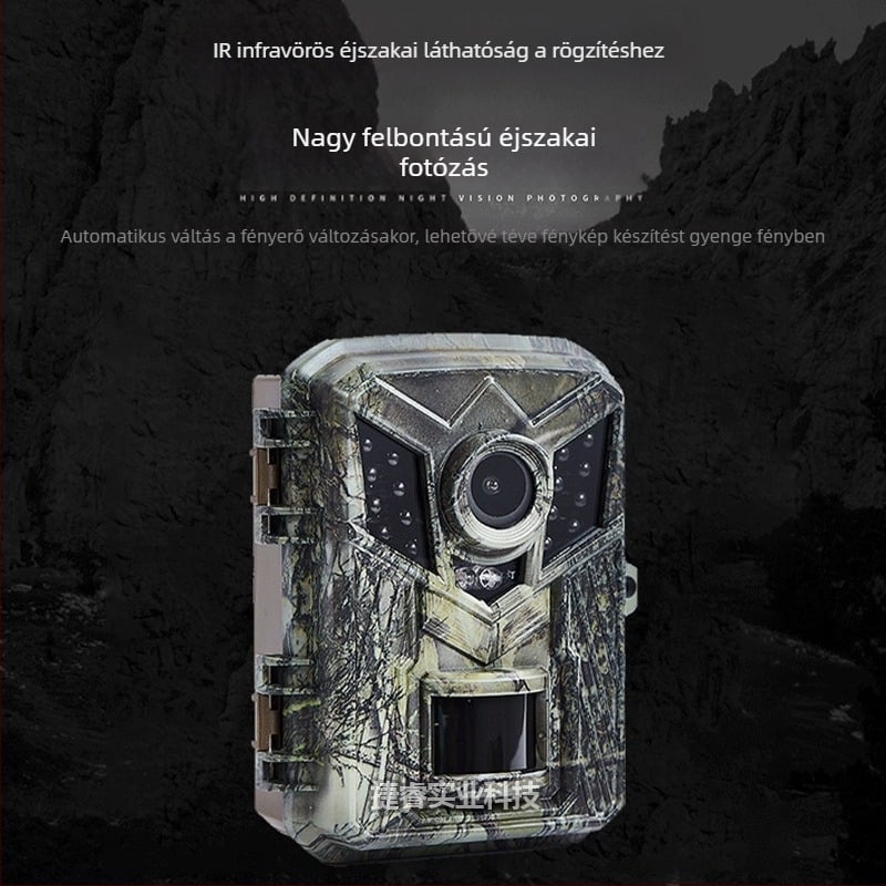 Kültéri infravörös vadászkamera éjszakai látással, HD felvétel, mozgásérzékelés/nyomkövetés, memóriakártya-támogatás, 2.0 hüvelykes LCD