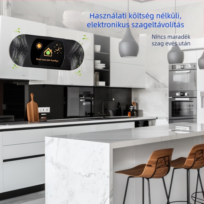 Konyhai légtisztító negatív ionokkal, szag eltávolítás, formaldehid eltávolítás, halk működés, falra szerelhető