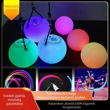 LED világító hintázó labda Cheer prop – gombbal aktiválható, PVC, félig manuális-félig mechanikus kivitel, villanólabda, nyomtatott logó