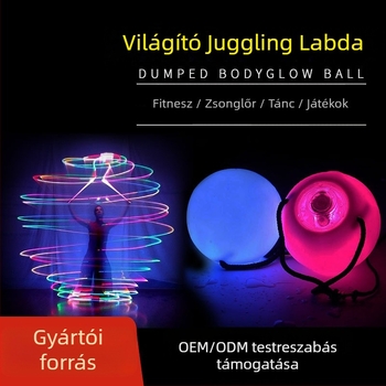 LED világító hintázó labda Cheer prop – gombbal aktiválható, PVC, félig manuális-félig mechanikus kivitel, villanólabda, nyomtatott logó