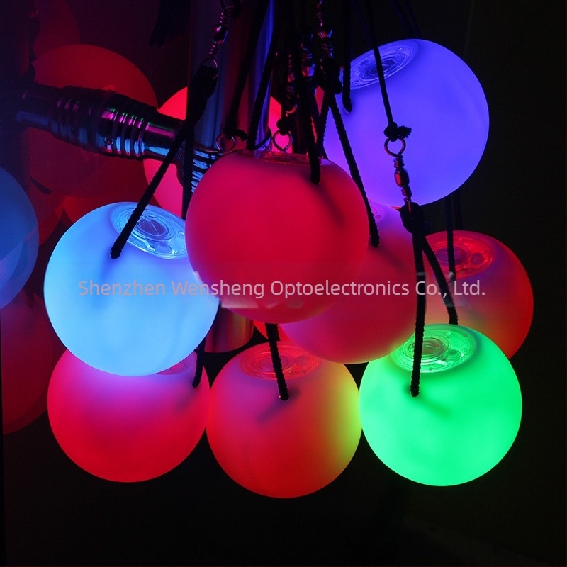 LED világító hintázó labda Cheer prop – gombbal aktiválható, PVC, félig manuális-félig mechanikus kivitel, villanólabda, nyomtatott logó