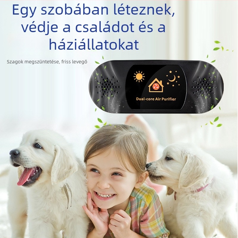 USB-vel működő negatív ionos plazma-ózon duál-központú tisztító kisállatok számára – halk működés, 11–20 m² területre