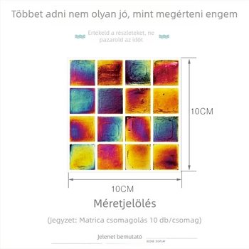 PVC 3D mozaik falimatrica, öntapadós, vízálló, márka E wall/Yiwo, karos mintázat, alkalmas nappalira, hálószobára, dolgozószobára, éttermekbe és kereskedelmi helyiségekre