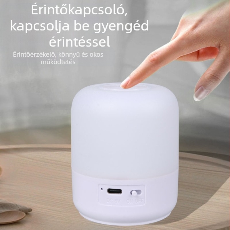 LED kempinglámpa USB-töltésű, 3,7V, 3W, érintéses kapcsoló, éjjeli lámpa az ágy mellé