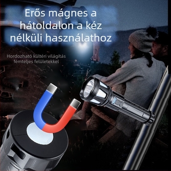 SW Kültéri lézeres zseblámpa, 10W, 1800mAh, hatótáv 200–500m, üzemidő 4–6 óra, újratölthető