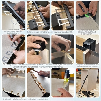 Fafaragó jelölő vonalzó, dovetail mortise and tenonhoz – Pontos jelölés, mérő-skála, kompatibilis privát márkákkal