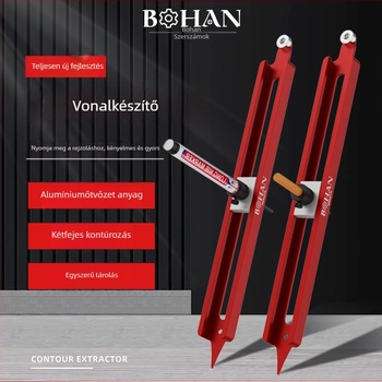 Kontúr mérőfa- és csempeiparhoz – alumíniumötvözet, márka Bohan, modell Bohan Outline Scriber, eszköz a szabálytalan alakok mérésére