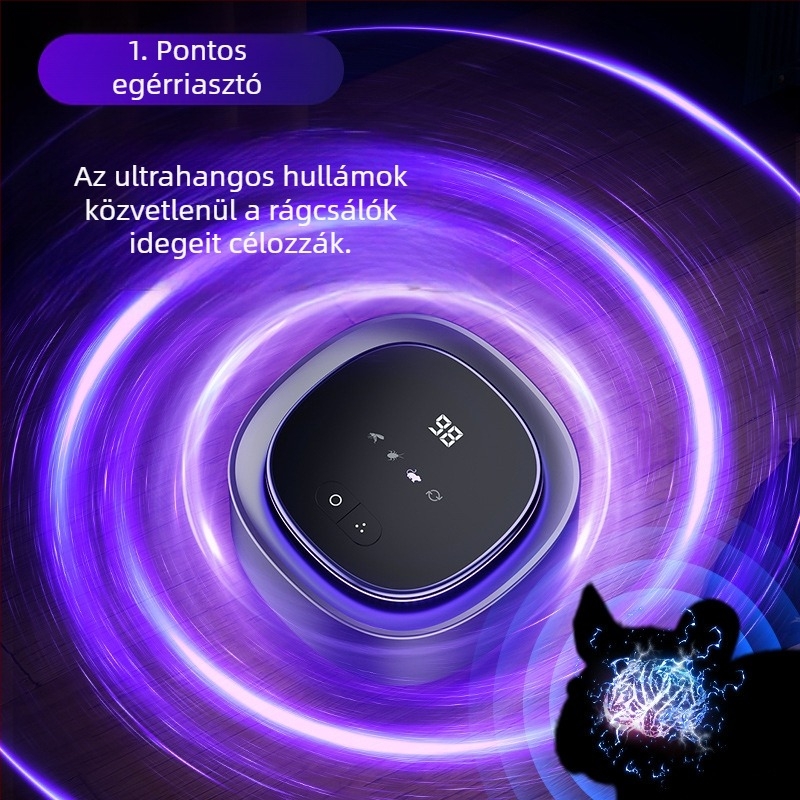 Ultrahangos egér- és szúnyogriasztó lámpa, beltéri és kültéri használatra