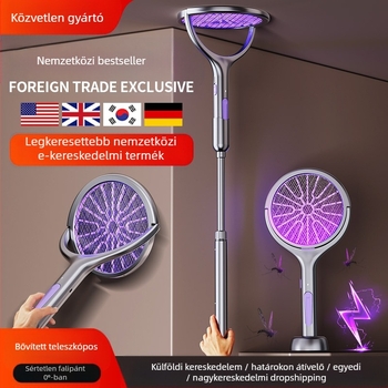 Elektronikus szúnyogölő eszköz teleszkópos kinyúlással, USB-ről tölthető, alumínium háló, UV-csapda, 11-20㎡ lefedettség
