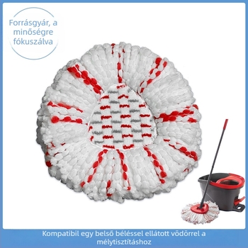 Mop fej belső bevonattal a mélytisztításhoz, cserefej forgó háromszöges csatlakozással, rostanyagú mop kendők (20 db), 2023 téli bevezetés