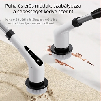 Elektromos, többfunkciós tisztító ecset, padlótisztító kefével, USB újratölthető, mechanikus működés, modell 906, üzemidő kevesebb mint 2 óra