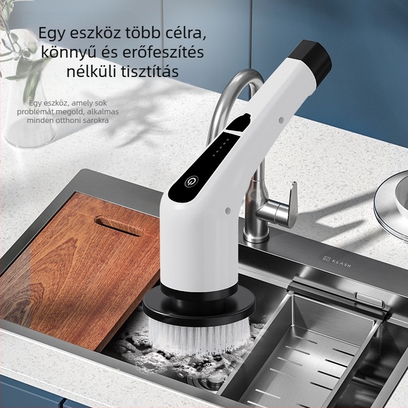 Elektromos, többfunkciós tisztító ecset, padlótisztító kefével, USB újratölthető, mechanikus működés, modell 906, üzemidő kevesebb mint 2 óra