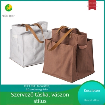 Elválasztott vászontáska bevásárláshoz, bőr hordozó modell a tároláshoz – 100% pamut; alja és oldalai; hőtranszfer nyomtatás; saját súly 340 g