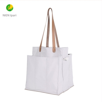 Elválasztott vászontáska bevásárláshoz, bőr hordozó modell a tároláshoz – 100% pamut; alja és oldalai; hőtranszfer nyomtatás; saját súly 340 g