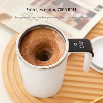 Rozsdamentes acélból készült elektromos fehérje por shaker pohár — hordozható kávés pohár (320 g, rozsdamentes acél, elektromos motor, logó nyomtatás elérhető)