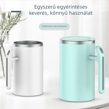 Automata keverésű kávés pohár magnetikus forgással, 304 rozsdamentes acél, súly 320 g, testreszabható logó