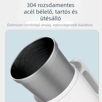 Automata keverésű kávés pohár magnetikus forgással, 304 rozsdamentes acél, súly 320 g, testreszabható logó