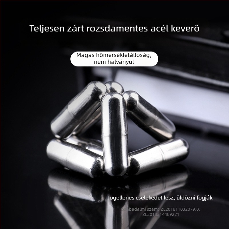 Elektronikus mágneses keverő kávés pohárhoz – 304 rozsdamentes acél, automata keverés, mágneses rúd, rotor 316 rozsdamentes acél