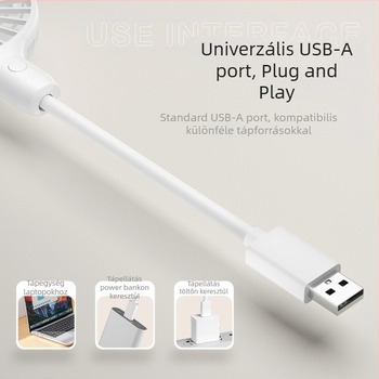 Mini USB-s ventilátor, brushless motorral, alacsony zajú, ideális ajándék