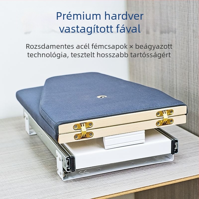 Vicky's Choice Fából Készült Összecsukható Vasalódeszka, Csendes Csúszó Sínnel, Hordozható Tárolás, 180°-ban Forgatható, Magas Hőmérsékletnek Ellenálló