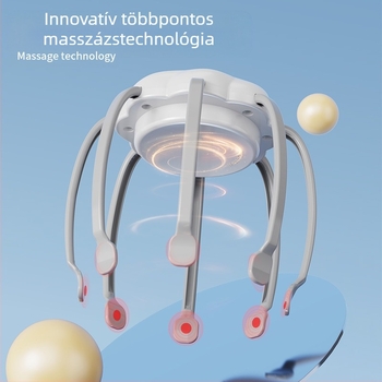 Fejmasszírozó, vibrációs, újratölthető, modell QS-108, gombos vezérlés (QS-108, újratölthető, vibrációs, gombos vezérlés)
