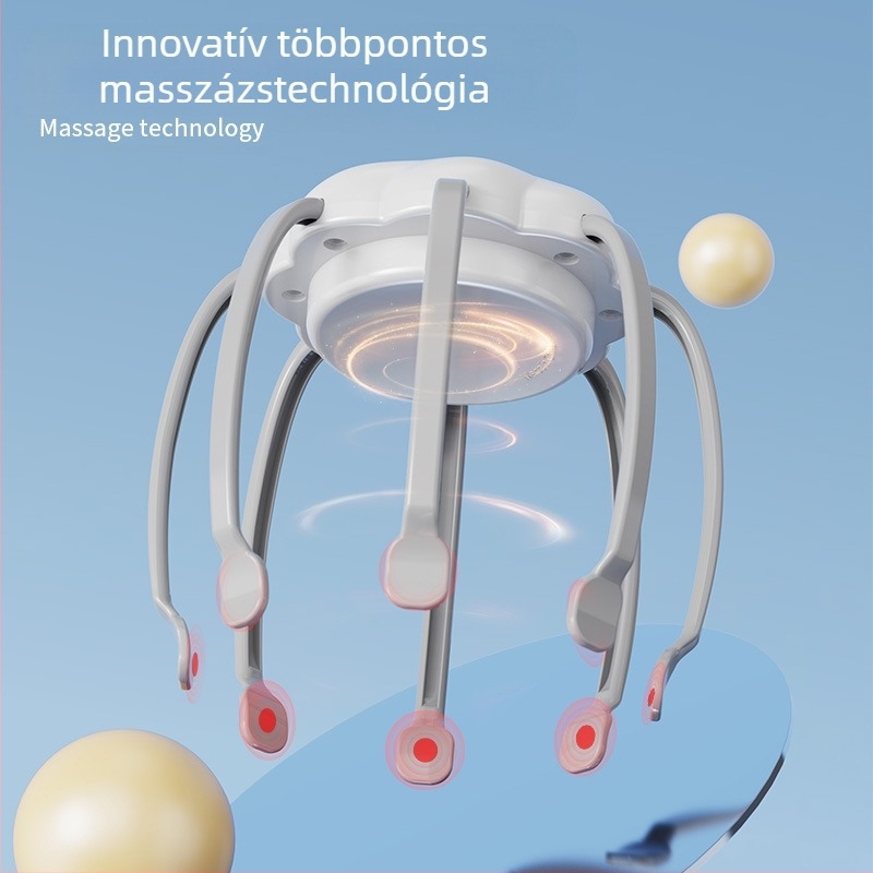 Fejmasszírozó, vibrációs, újratölthető, modell QS-108, gombos vezérlés (QS-108, újratölthető, vibrációs, gombos vezérlés)