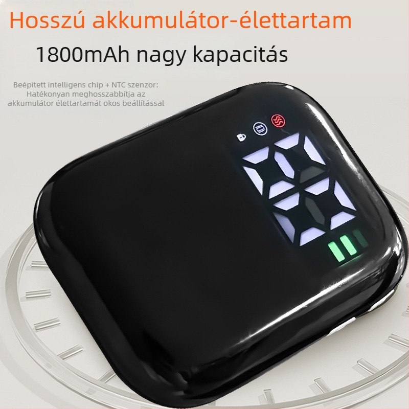 Vezeték nélküli fűtésű, rezgő derékmasszírozó vörösfény-terápiával, USB tápegységgel, 3 fokozat, 8+ masszázsfej, melegítő kompresszió