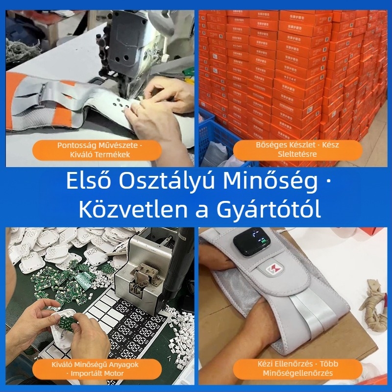 Nélküli derék masszírozó USB tápegységgel, számítógépes vezérlés, 3 sebességfokozat, vibrációs és melegítő masszázs, 8+ masszázsfej, 2024-es kiadás